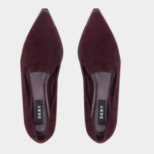 DKNY WOMEN's LONA COMFY MAROON VELVET LOAFERS